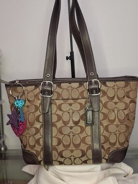 Vintage Coach Hampton Jacquard Signature Market Tote